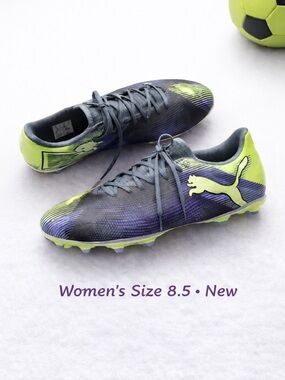 Puma Women's Purple & Neon Green Football Cleats